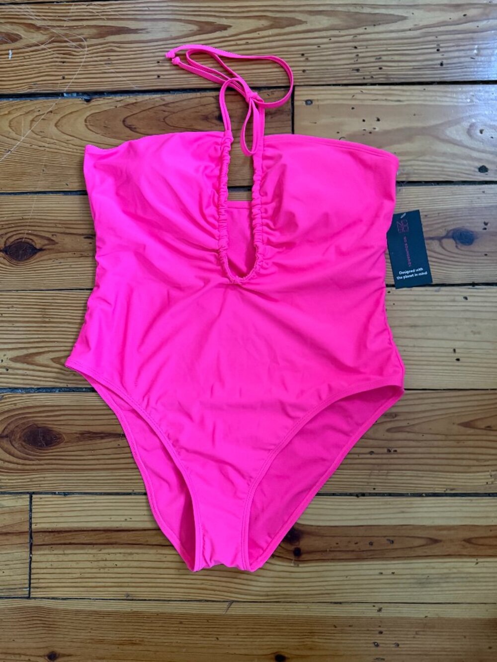 Neon Pink One-Shoulder One-Piece Swimsuit – Size XL (15–17) – NWT